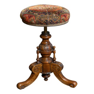 Victorian Piano Stool in Walnut For Sale