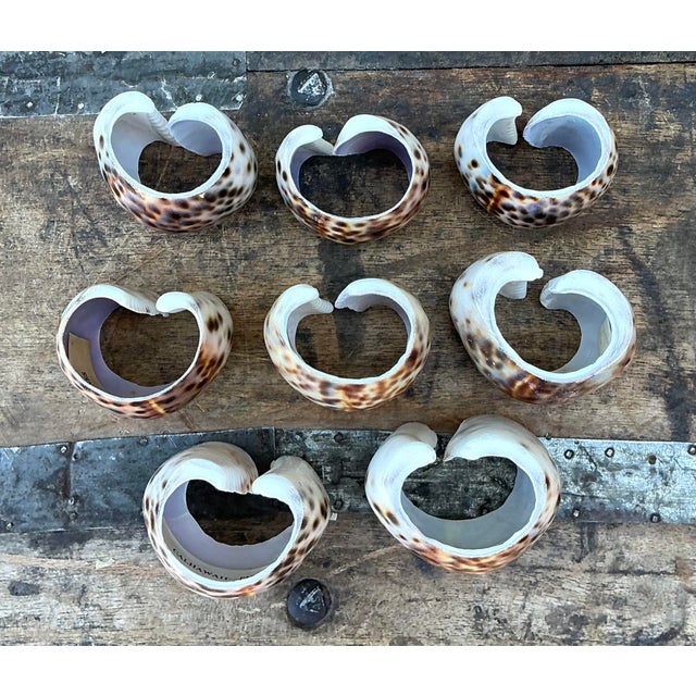 Hollywood Regency Vintage Sliced Shell Napkin Holders - Set of 8 For Sale - Image 3 of 12