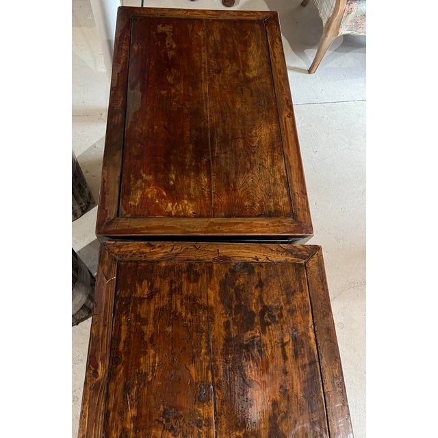 Antique Golden Triangle End Tables Night Stands For Sale - Image 9 of 12