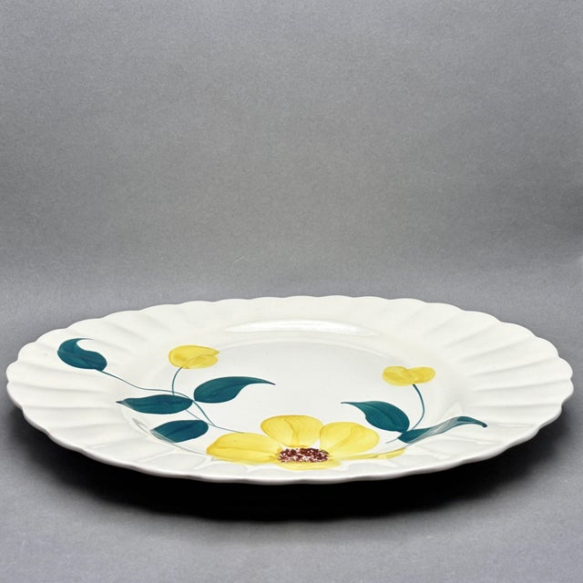 Vintage Blue Ridge Southern Potteries “Ridge Daisy Yellow Flower” Oval Platter For Sale - Image 4 of 8