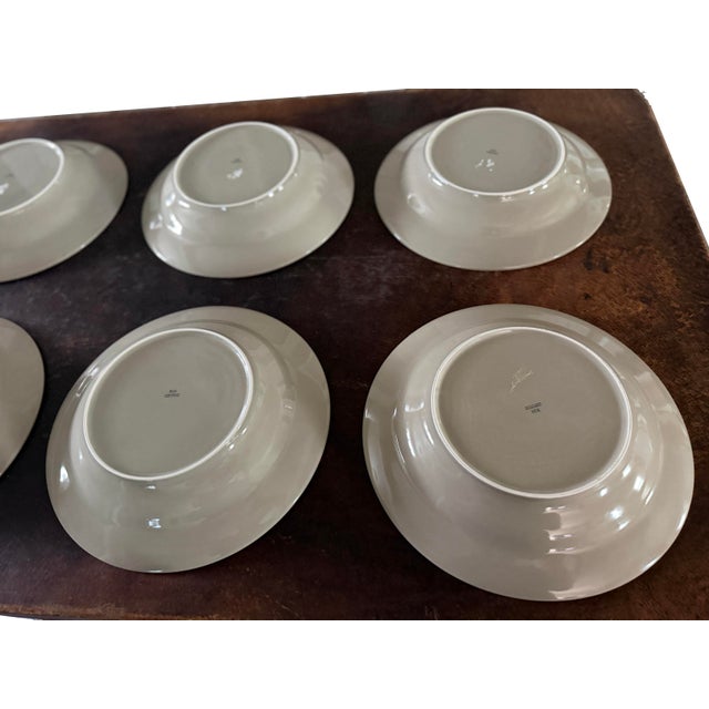 Vintage Restoration Hardware Chinese Porcelain Grand-Rimmed Pasta Bowls Set of 6 For Sale - Image 13 of 16
