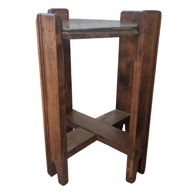 Vintage Mission Style Oak Plant Stand For Sale - Image 11 of 18