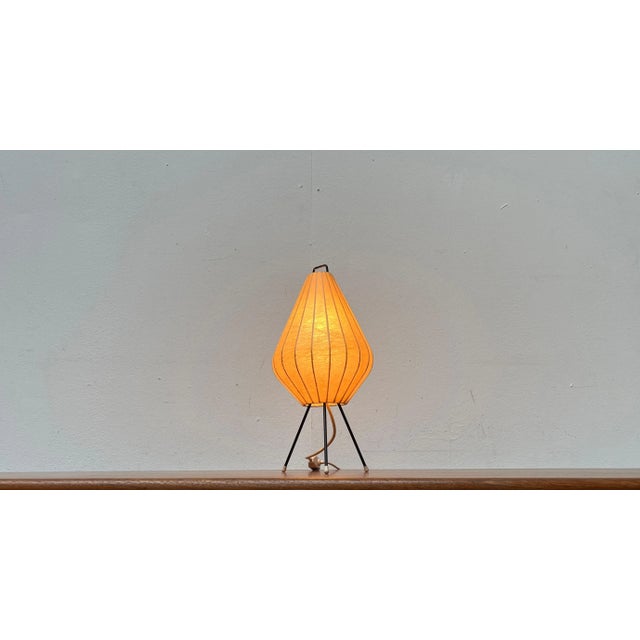 Mid-Century Modern German Minimalist Cocoon Tripod Table Lamp by Friedel Wauer for Goldkant Leuchten, 1960s For Sale - Image 18 of 18