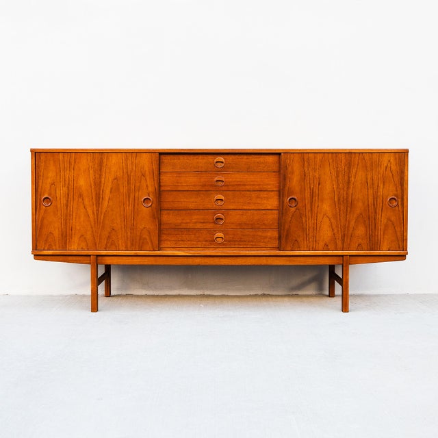 Expertly restored Swedish mid century modern "Ulvo" sideboard / buffet in teak by Yngve Ekstrom, made by Dux in August...