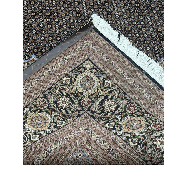 1980s Fine Persian Tabriz Mahi Fish Wool & Silk Rug 8’2” X 11’7” For Sale - Image 5 of 6