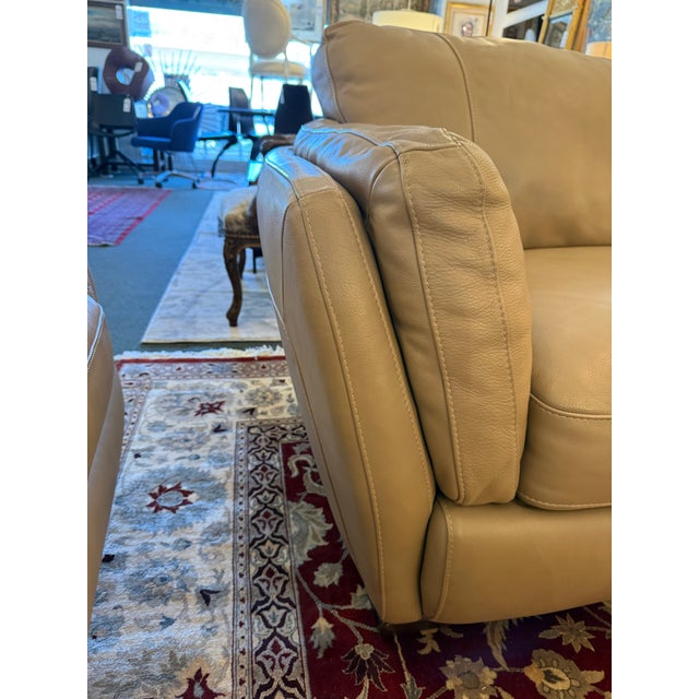 Natuzzi Editions Collection Leather Apartment Sofa For Sale - Image 12 of 12