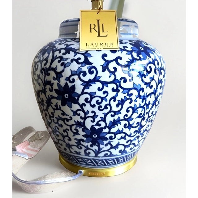 Ralph Lauren Blue & White Porcelain Lamp – 25" Tall – Decorator Quality A beautifully scaled Ralph Lauren porcelain lamp...