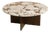 Round Calacatta Viola Marble and Smoked Oak Coffee Table by Lebanto For Sale