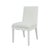 2020s Matthew Izzo Home Lanister Matte White Lacquer Dining Chair With Performance Linen Upholstery For Sale - Image 5 of 6