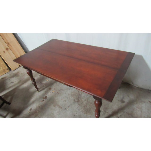 1980s Ethan Allen British Classics Collection Convertible Console Dining Room Table For Sale - Image 10 of 11