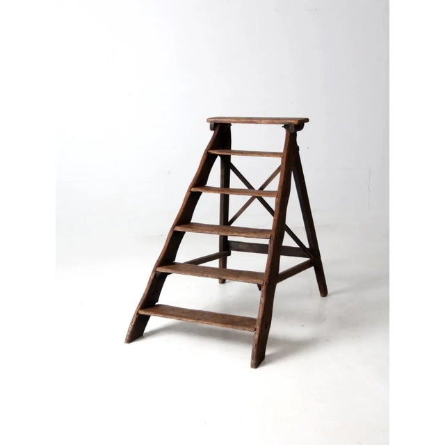 Late 19th Century Antique Stairs Ladder Shelf For Sale - Image 5 of 13