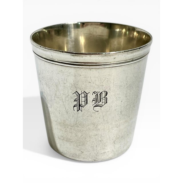 French Art Deco Set of 3 Small Silver Cups, Including Christofle For Sale - Image 9 of 12