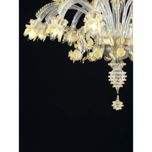 Huge Italian Chandelier with Flowers and Leaves Murano Glass, in Exhibition Piece conditions. Designed from 2000 Up to...
