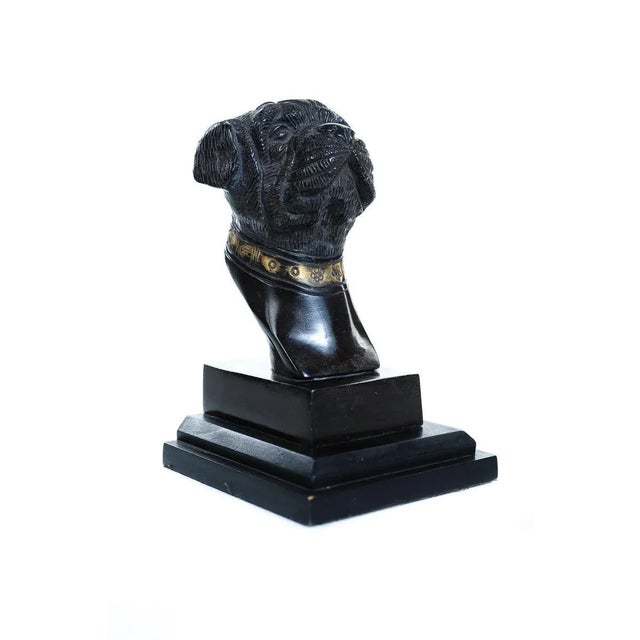 Traditional Antique Figural Bronze Bookends With Bulldog Heads For Sale - Image 3 of 7