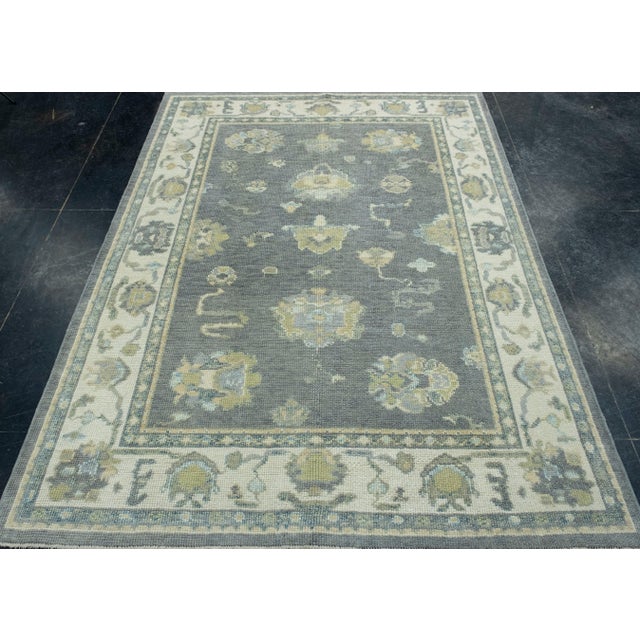 Turkish Oushak Rug 5'1" x 6'9" #17107 Explore a curated collection of hallway runners, wool rugs, and handmade...