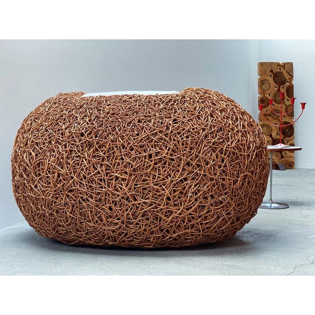 Woven Rattan Wicker Egg Nest Lounge Chair, Switzerland, 1990s For Sale - Image 9 of 10
