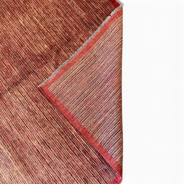 1970s Vintage Turkish Striated Rug in Red, Ivory, and Brown | 5'9" X 7'7" For Sale - Image 5 of 6