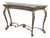 Vintage Silver Finish Glass Top Console Table For Sale