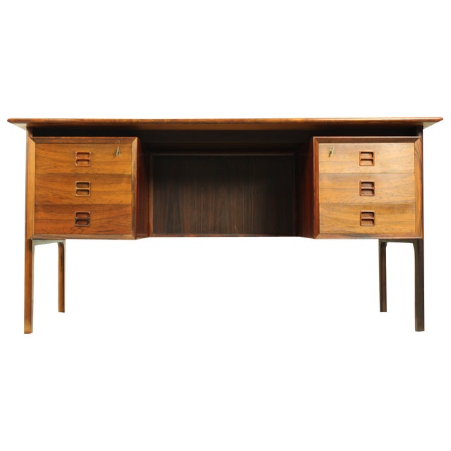 Mid-Century Danish Desk in Rosewood attributed to Erik Brouer, Denmark, 1960s For Sale
