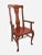 Early 20th Century Vintage Red Lacquer Chinoiserie Style Wooden Arm Chair For Sale - Image 4 of 6
