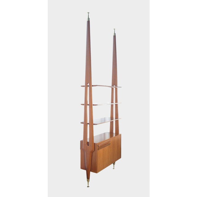 Italian Floor-to-Ceiling Wooden Bookcase, 1970s For Sale - Image 3 of 18