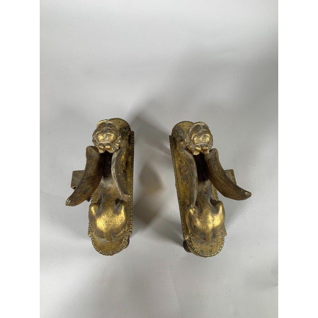 Pair of andirons with sphinxes from the Directoire period, 18th century, attributed to Thomire For Sale - Image 6 of 9
