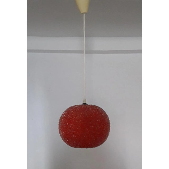 1970s Vintage Red Plastic Ceiling Lamp, 1970s For Sale - Image 5 of 5