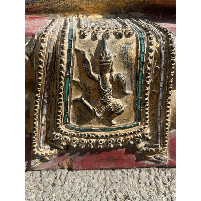 Thai Hand-Carved Giltwood Seated Buddha Statue For Sale - Image 11 of 16