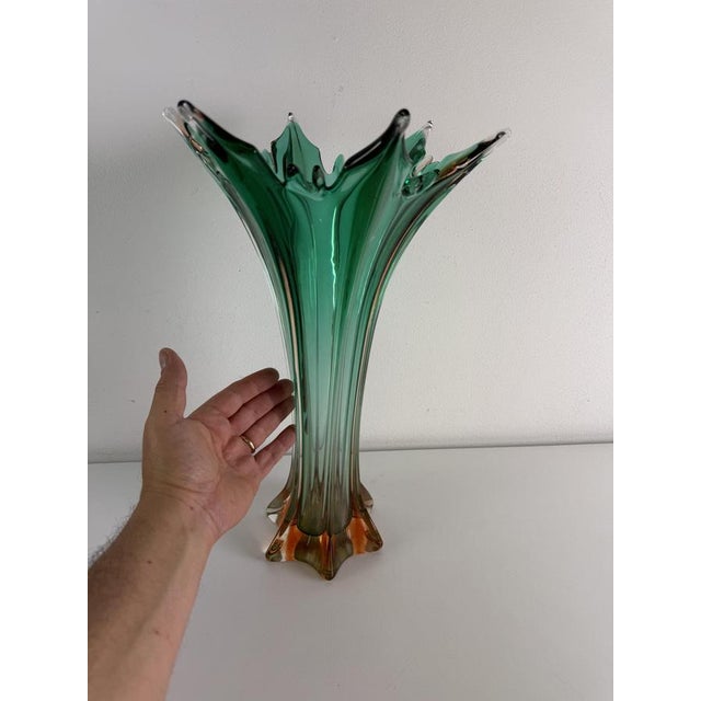 Seguso Large Vintage Murano Glass Vase, 1940s For Sale - Image 4 of 13