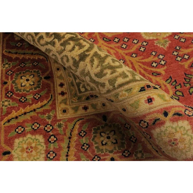 1980s Shabby Chic Rust/Gold Turkish Hand-Knotted Rug -4'10 X 5'11 For Sale - Image 4 of 8