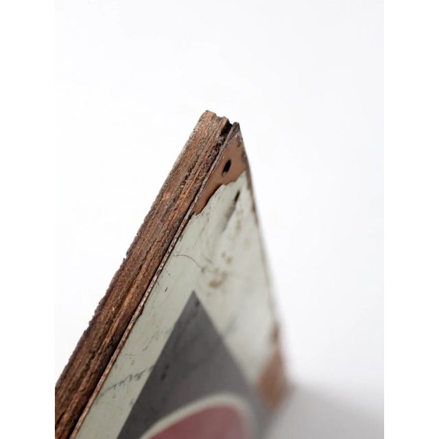 White Vintage Metal Danger Sign For Sale - Image 8 of 9