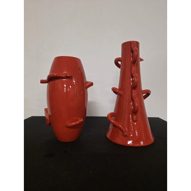 Dealbata Vases by Alessandro Mendini for Zanotta, 1980s, Set of 2 For Sale - Image 3 of 10