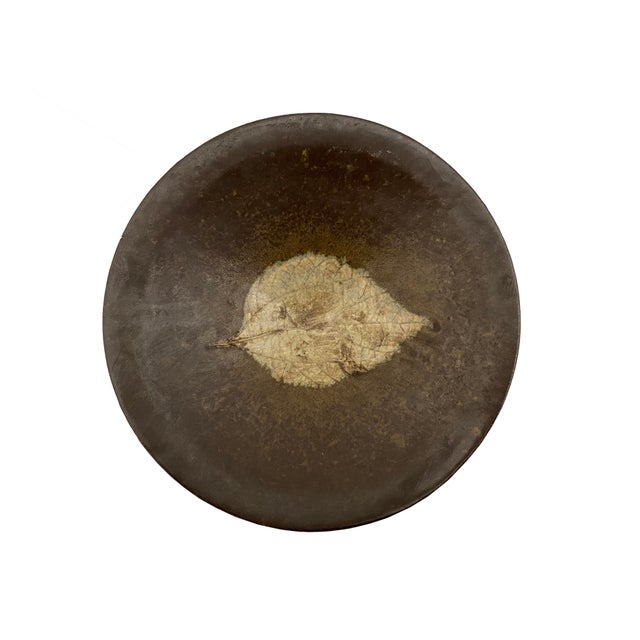 Chinese Ware Brown Black Glaze Graphic Ceramic Tea Bowl Cup Display For Sale In San Francisco - Image 6 of 9