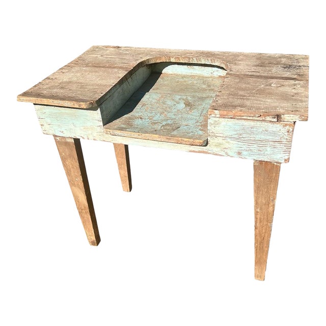 Early 20th Century Dough Trough Farmhouse Table Oak/Pine Primitive Naive Rare Rustic For Sale