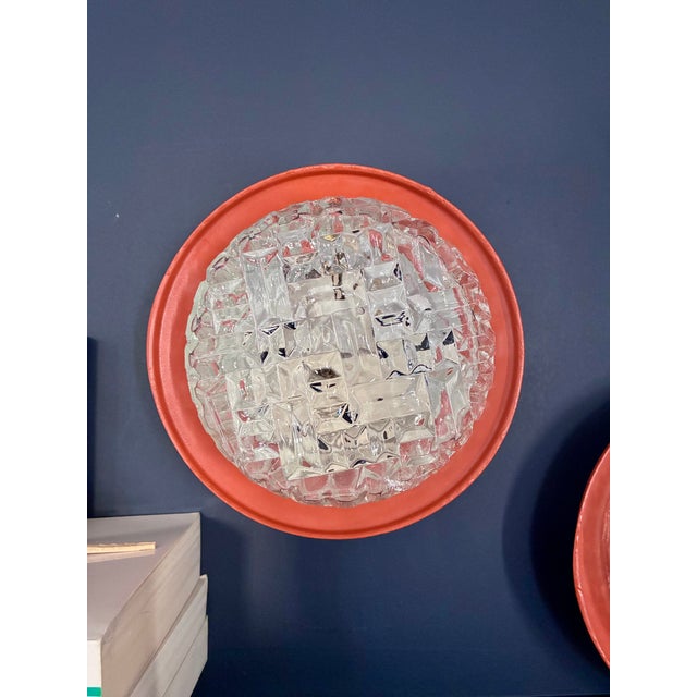 Metal Vintage Cut Glass Wall Lights, 1960s, Set of 2 For Sale - Image 7 of 9