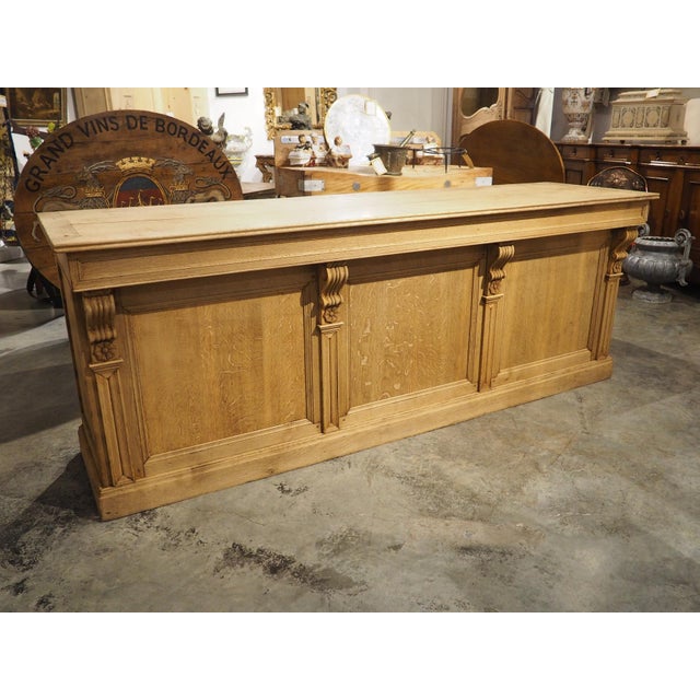 Tan 19th Century French Bleached Oak Mercerie Counter With Drawers For Sale - Image 8 of 18