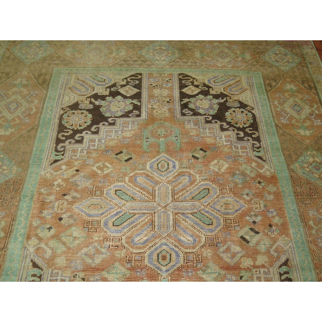 Chartreuse Vintage Zabihi Collection Turkish Anatolian Rug - 7'10" x 9'9" For Sale - Image 8 of 10