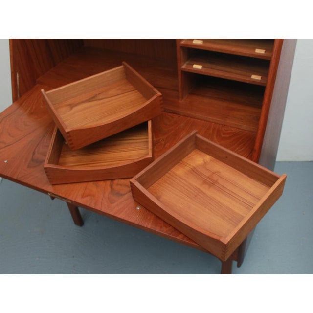 Vintage Secretaire in Teak by Bernhard Pedersen & Son, 1965 For Sale - Image 12 of 17