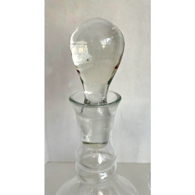 Mid 20th Century Vintage Etched Ship Schooner Decanter and Glasses Set of 6 For Sale - Image 5 of 13