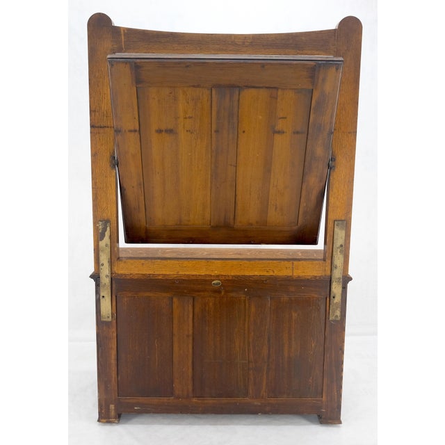 Hale and Kilburn Company Massive Solid Oak Arts & Crafts 4 Drawers Dresser with Swivel Mirror For Sale - Image 4 of 12