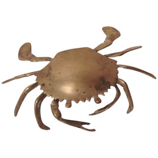 Vintage Brass Crab Ashtray For Sale