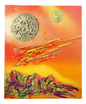 Aldo Damioli, Abstract Astronomy Material Composition, 1960s, Oil on Canvas