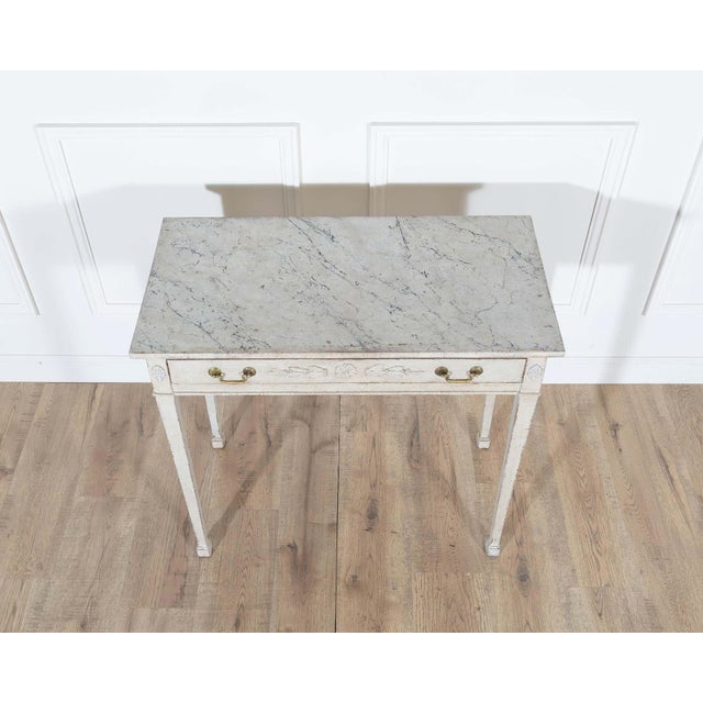 Neoclassical Danish Neoclassical Painted Console Table with Marbled Top, Circa 1820 For Sale - Image 3 of 8