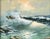 Impressionistic Seascape with Waves on Rocks This lovely seascape features waves crashing onto jutting rocks and producing...
