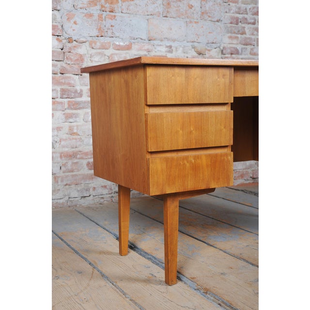 Mid-Century Writing Desk in Walnut, Czech, 1950 For Sale - Image 9 of 12