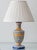 Metal Vintage Talavera Pottery Table Lamp in Spanish Majolica with New Silk Lampshade For Sale - Image 7 of 15