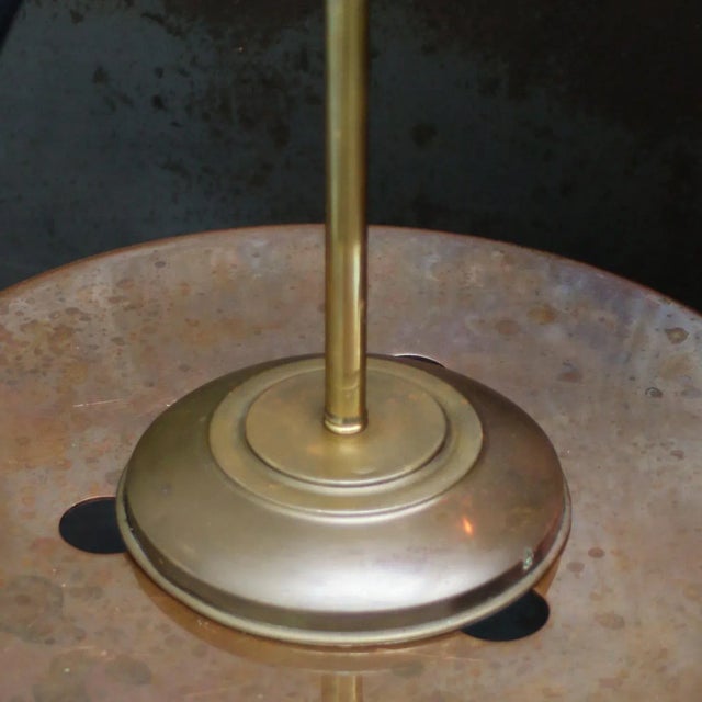 Metal French Petrol Enamel Brass Desk Light For Sale - Image 7 of 8