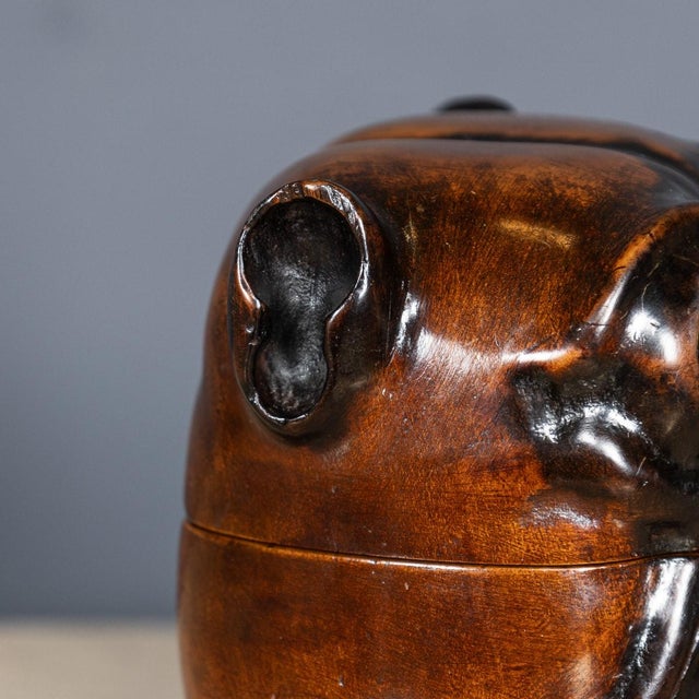 Antique 20th Century Wood of Life Bulldog Inkwell Jar, 1910s For Sale - Image 4 of 18