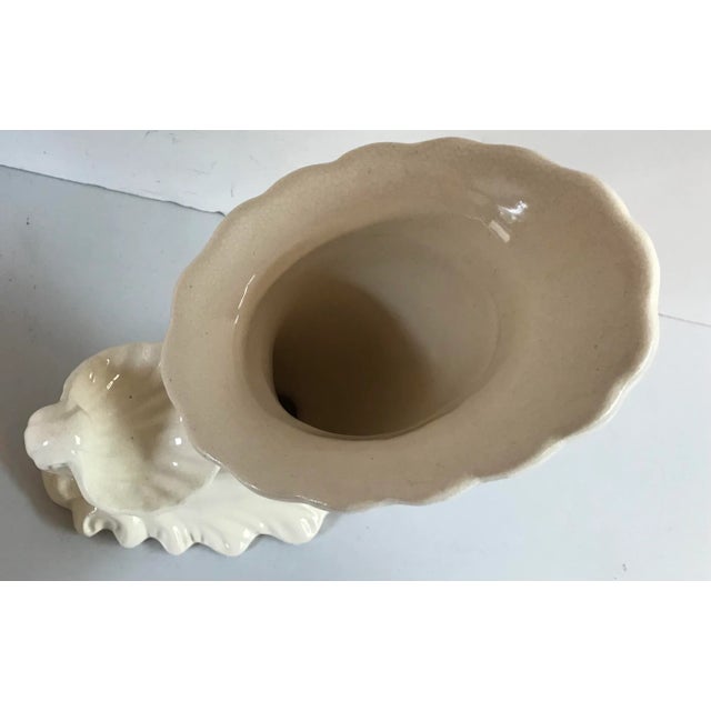 Mid-Century Modern Vintage Cornucopia and Shell Shaped Ceramic Planter Vase For Sale - Image 3 of 8