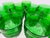 Vintage Emerald Green Pressed Glass Water Goblets With Clear Stems, Set of 13 For Sale - Image 9 of 13